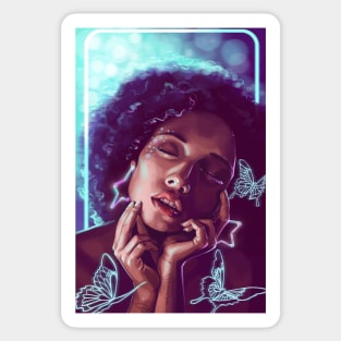 Glowing Butterfly Lady Sticker